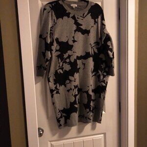 Dark Grey/Silver Metallic knit sweater dress